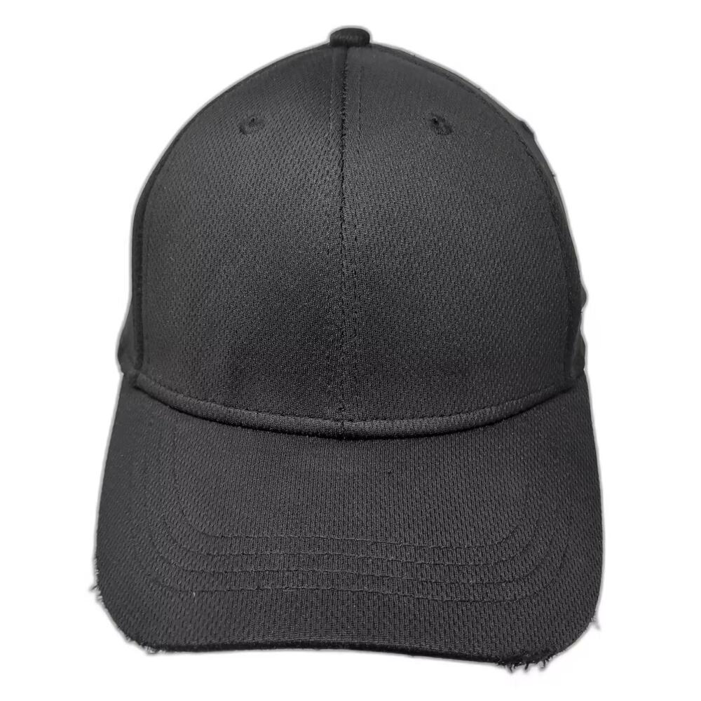 Athletic Works Baseball Cap Black XL Textured Polyester Hat Curved Brim Plain